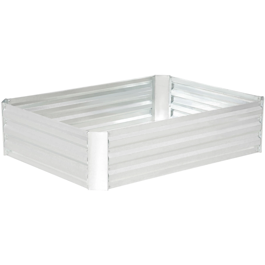Outsunny Hochbeet aus verzinktem Stahl silber