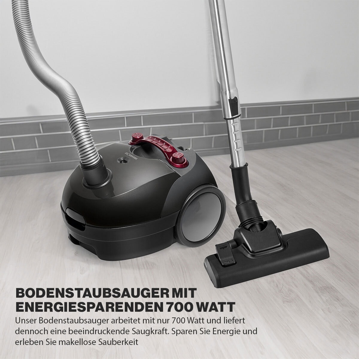 BOMANN Bodenstaubsauger BS 9019 CB N, grau 700 Watt