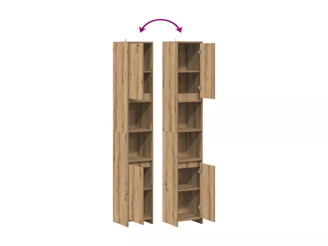 Armoire de salle de bain chêne artisanal 30x30x183,5 cm