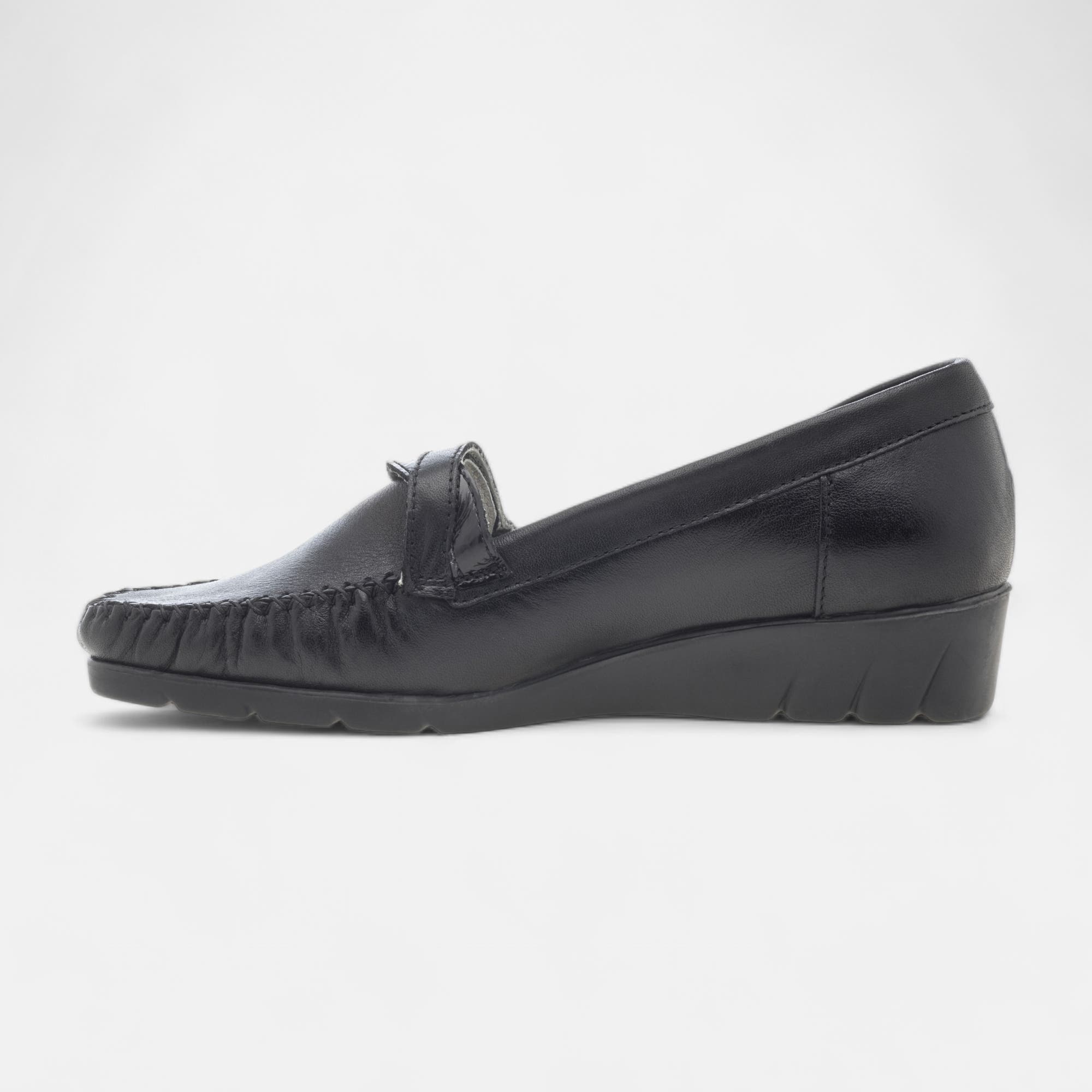 Mocassins pieds sensibles Femme en cuir noir