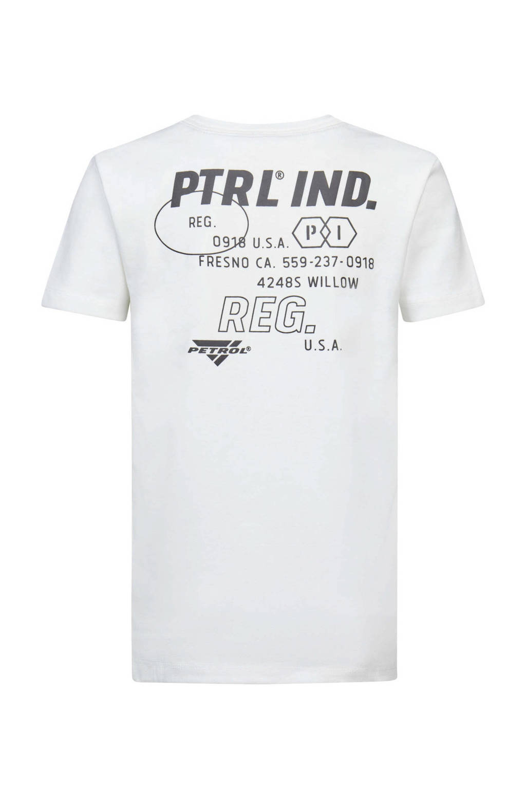 Petrol Industries T-shirt met printopdruk wit