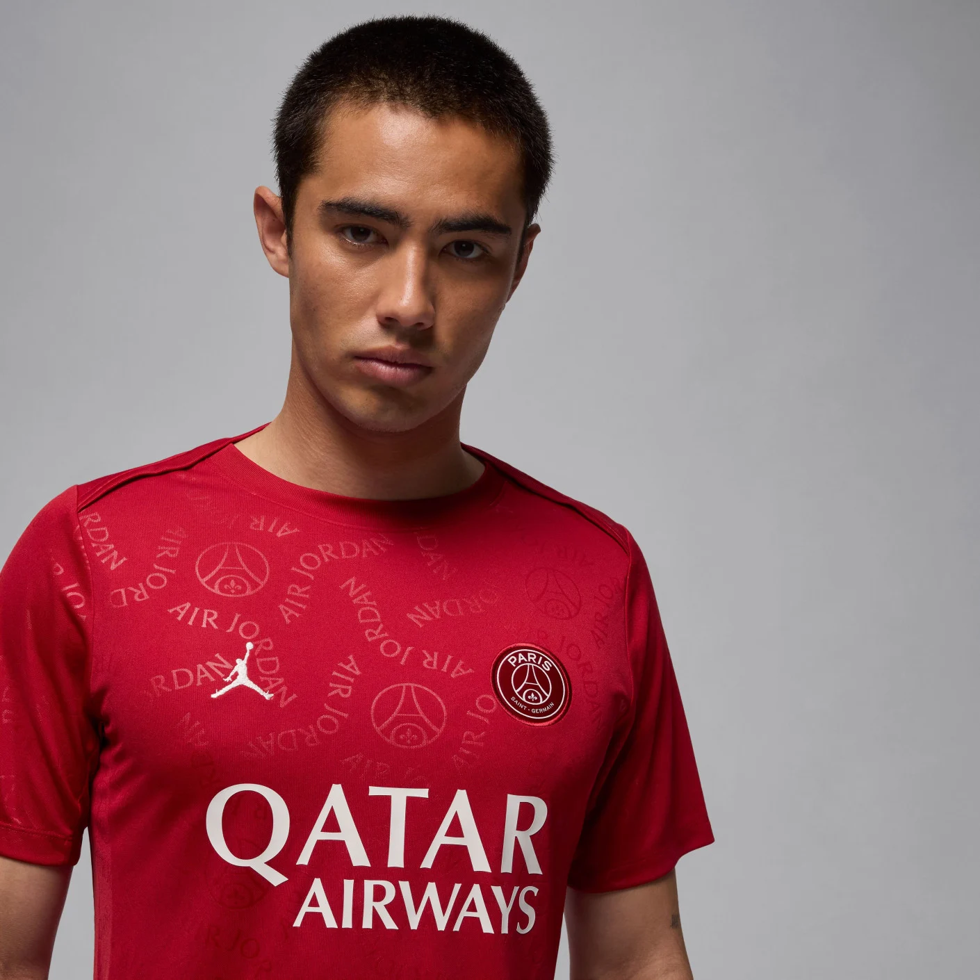 Nike Paris Saint-Germain x Jordan Pre-Match Trainingsshirt 2024-2025 Rood Wit