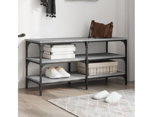 VIDAXL - Banc à chaussures sonoma gris 100x38,5x49 cm bois d'ingénier...