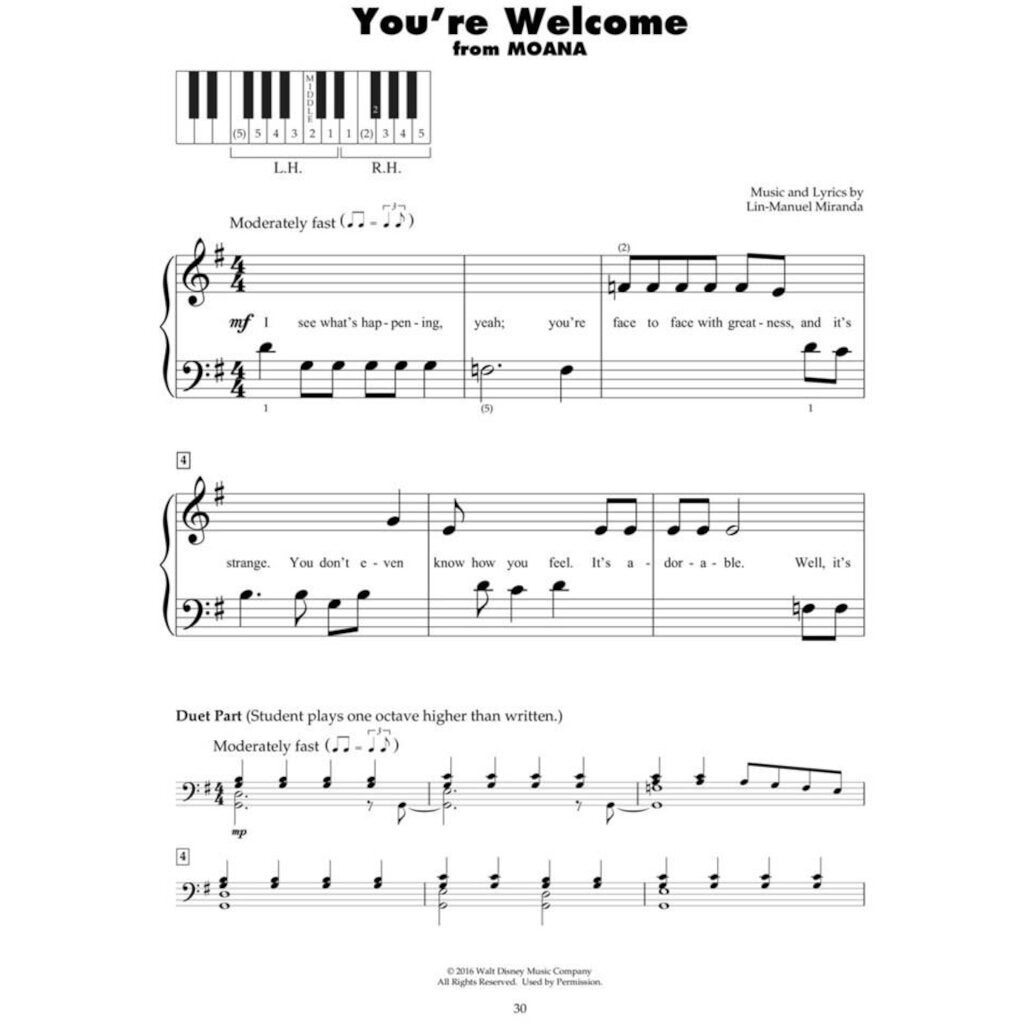 Hal Leonard Disney Latest Movie Hits Five-Finger Piano