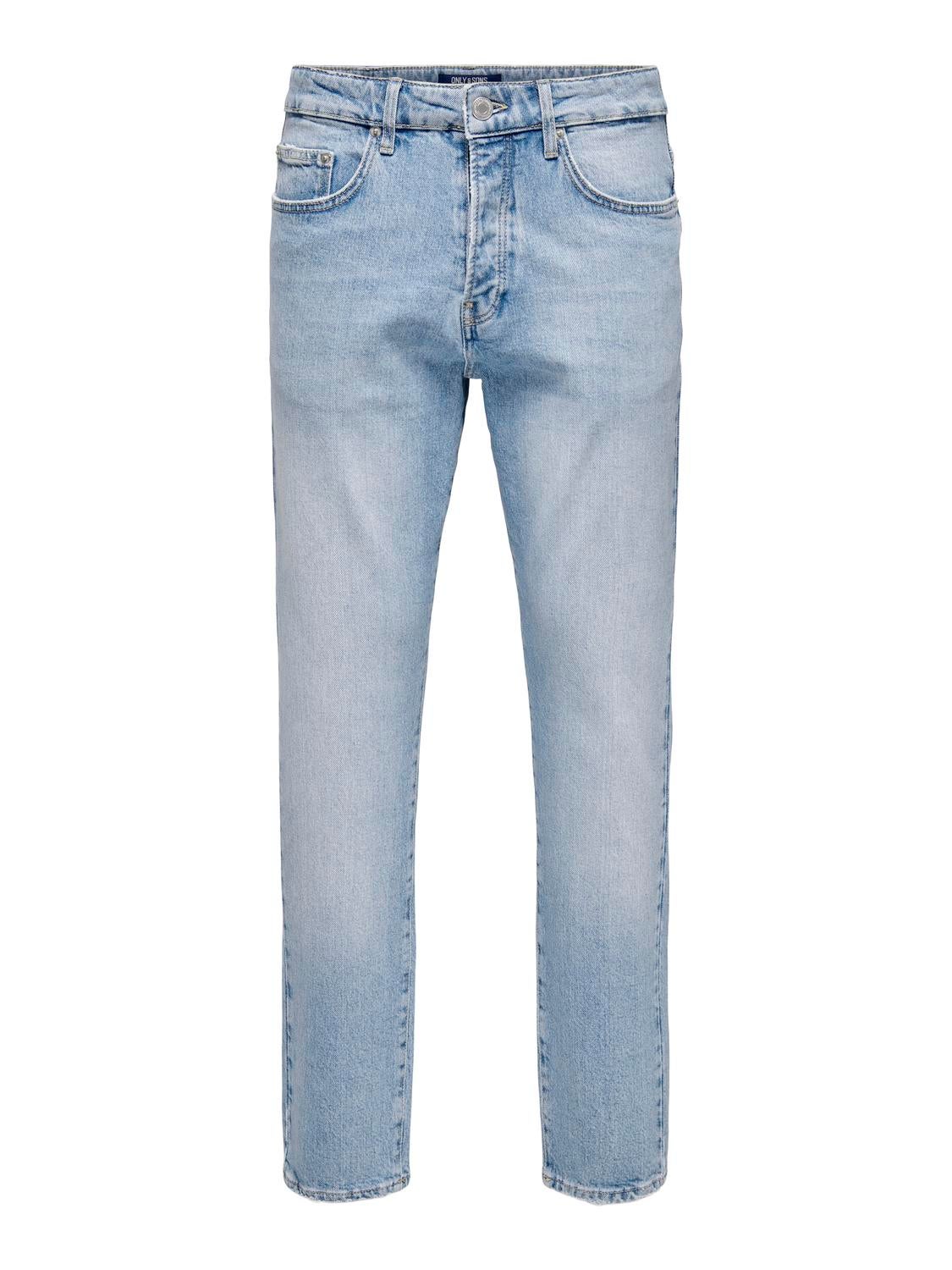 ONSYOKE Mittlere Taille Verjüngt Jeans Light Blue Denim