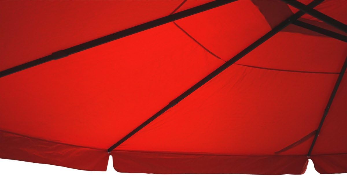 Sonnenschirm Meran Pro, Gastronomie Marktschirm mit Volant Ø 5m Polyester/Alu 28kg ohne Ständer