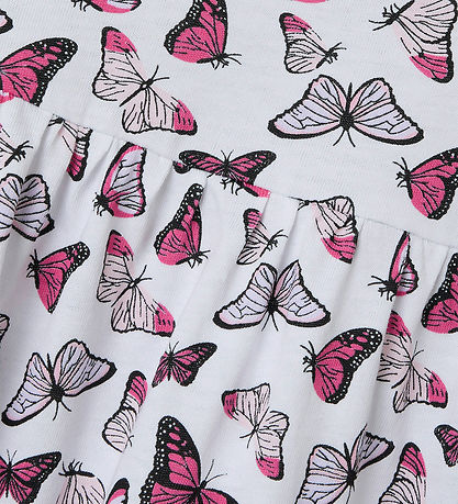 Name It Kjole - NkfVigga Spencer - Bright White/Butterflies