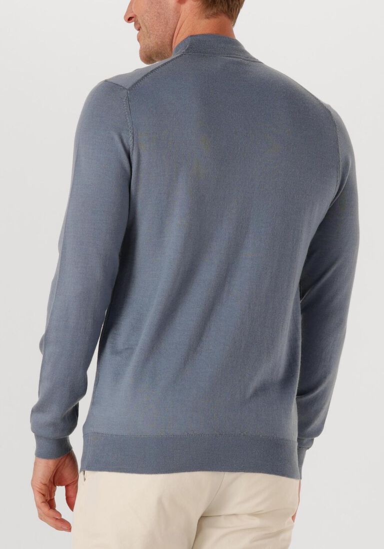 lichtblauwe profuomo coltrui pullover mock neck merino