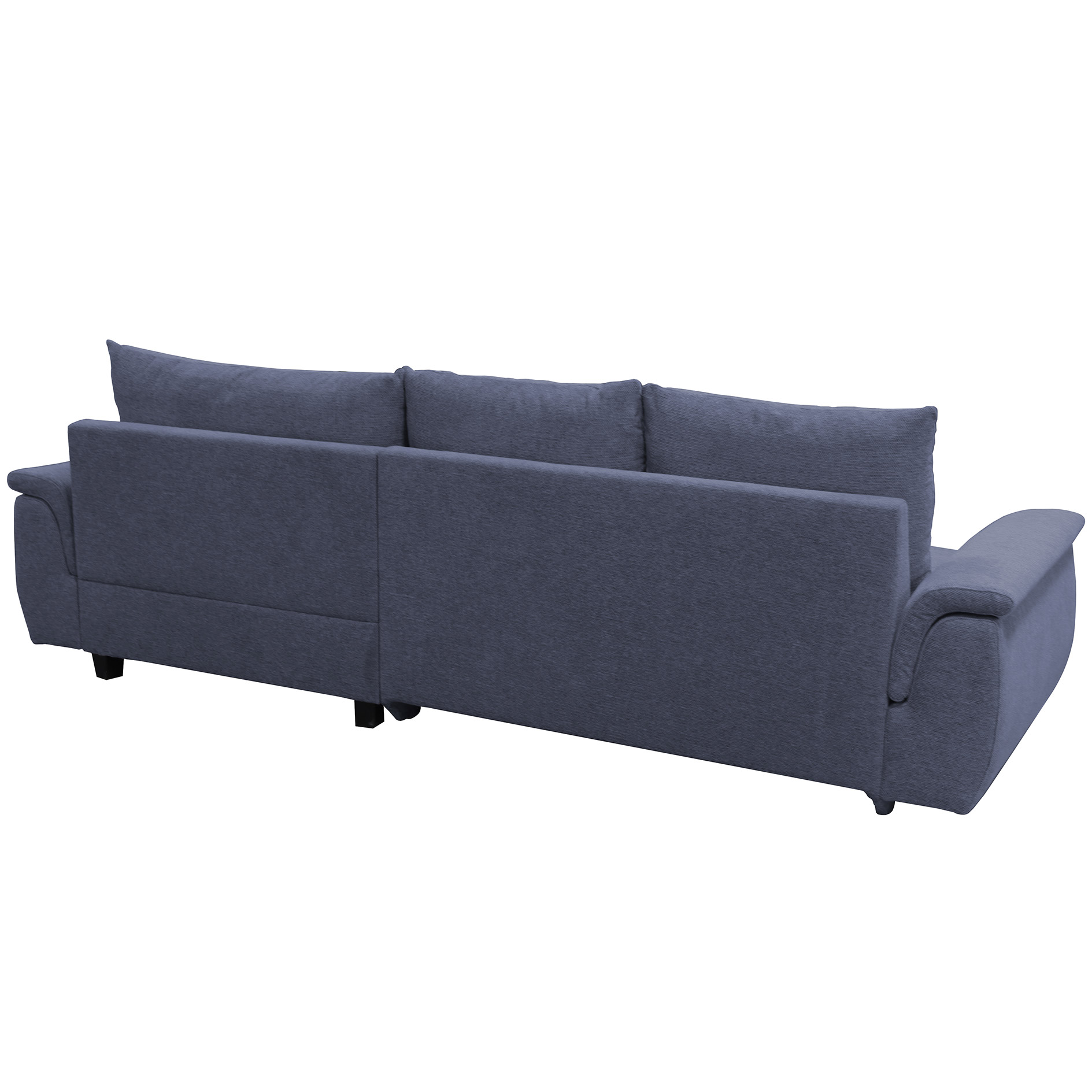 Ecksofa - navy - mit Liegefunktion - Staukasten rechts