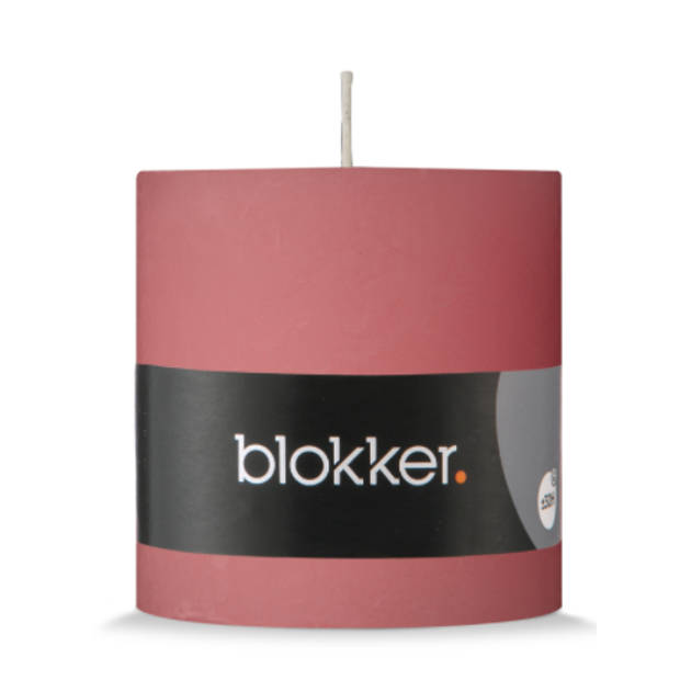 Blokker Rustieke Cilinderkaars - 10x10 cm - Roze