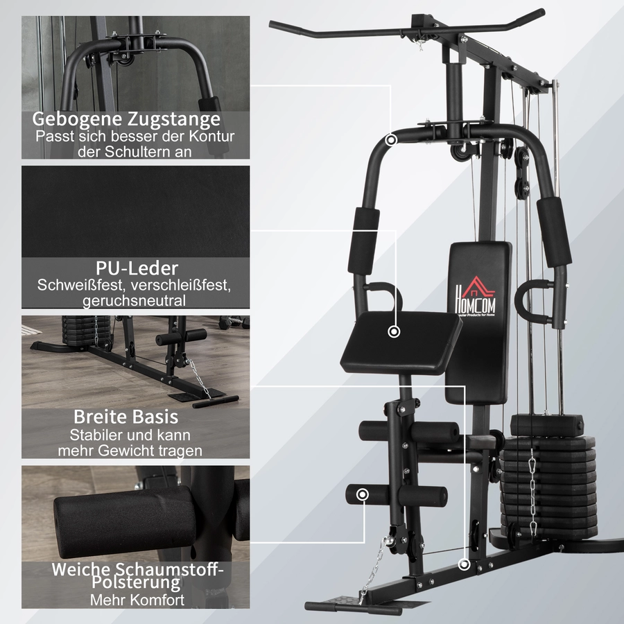 HOMCOM Kraftstation mit Gewichte schwarz