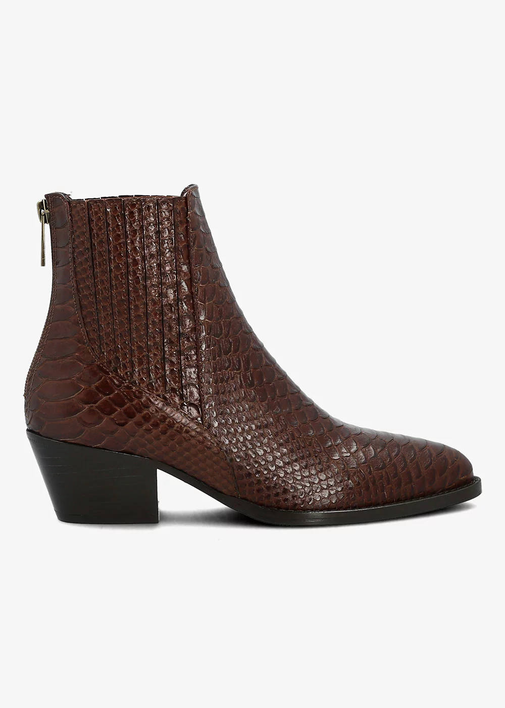 BOOTS ESRA CUIR IMPRIME PYTHON MARRON