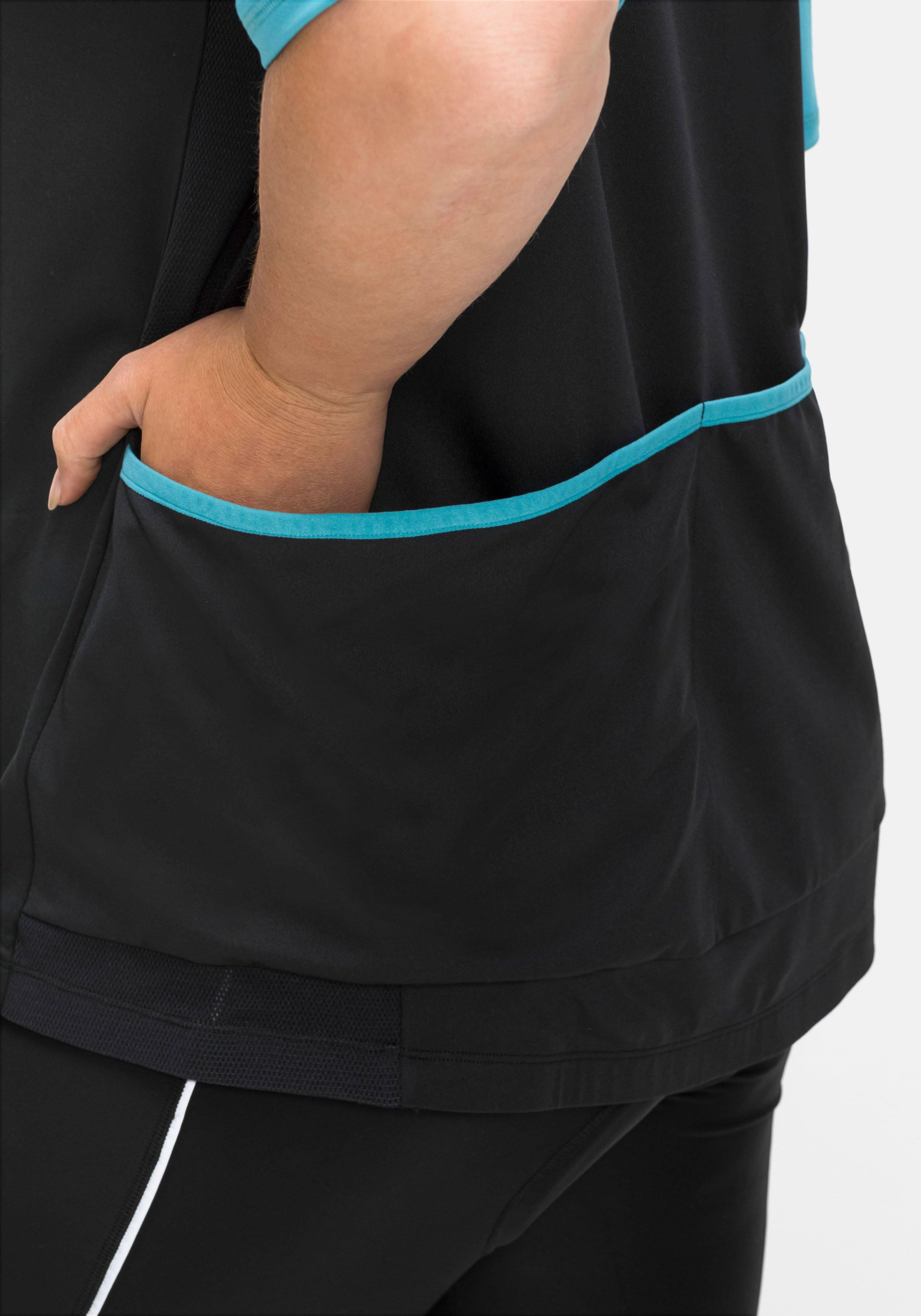 Fahrradshirt mit Reißverschluss am Stehkragen