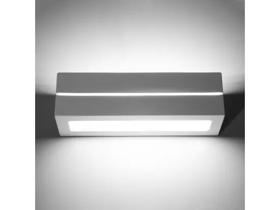 Appliques Vega moderne en céramique - 1 sources lumineuses - L.32,5 x H.9,5 cm - blanc