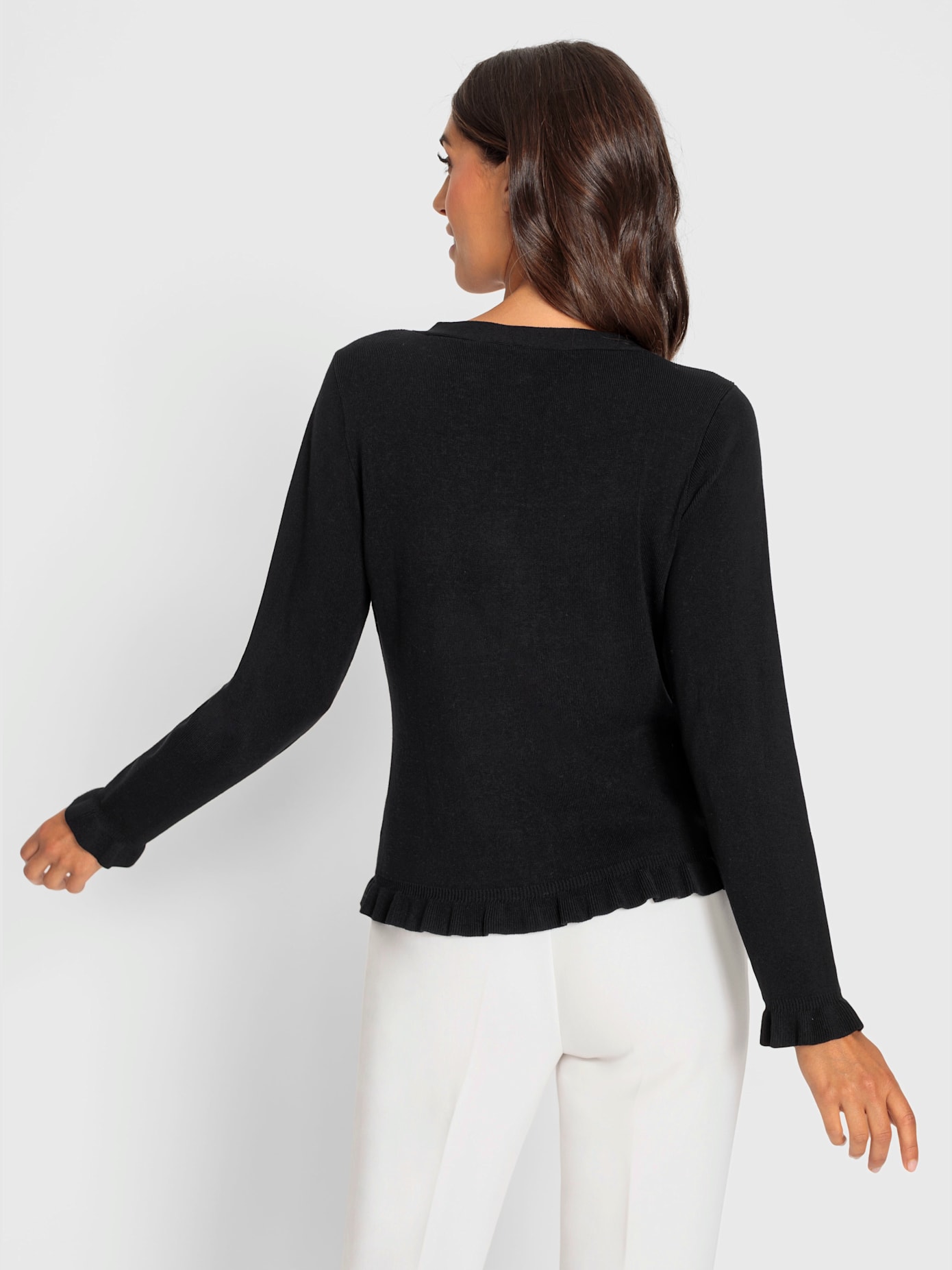 Veste en tricot volants fantaisie