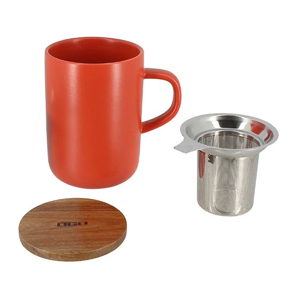 Tisanière mug Juliet en grès paprika 475 ml Ogo