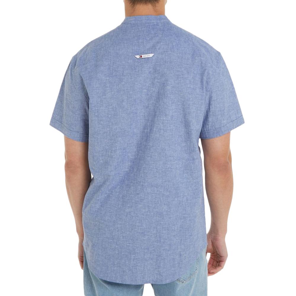 Tommy Hilfiger Chemisette Bleue Homme Tommy Hilfiger Mao Linen