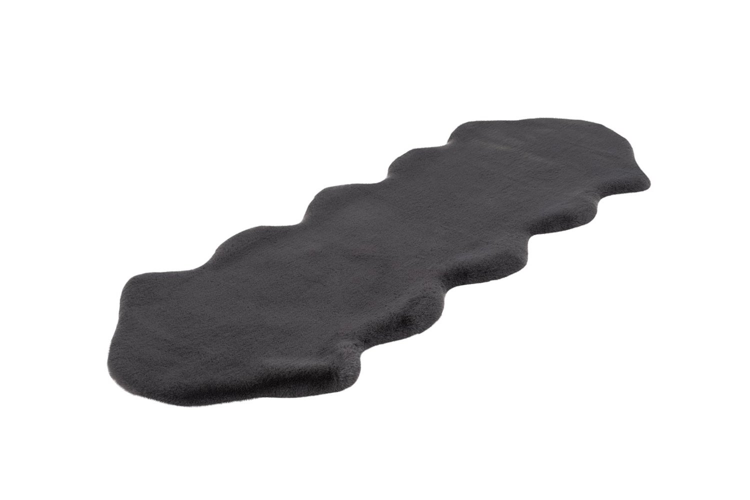 Hoogpolig tapijt Enchantique Grey 35 mm effen handgetuft 60 x 180 cm