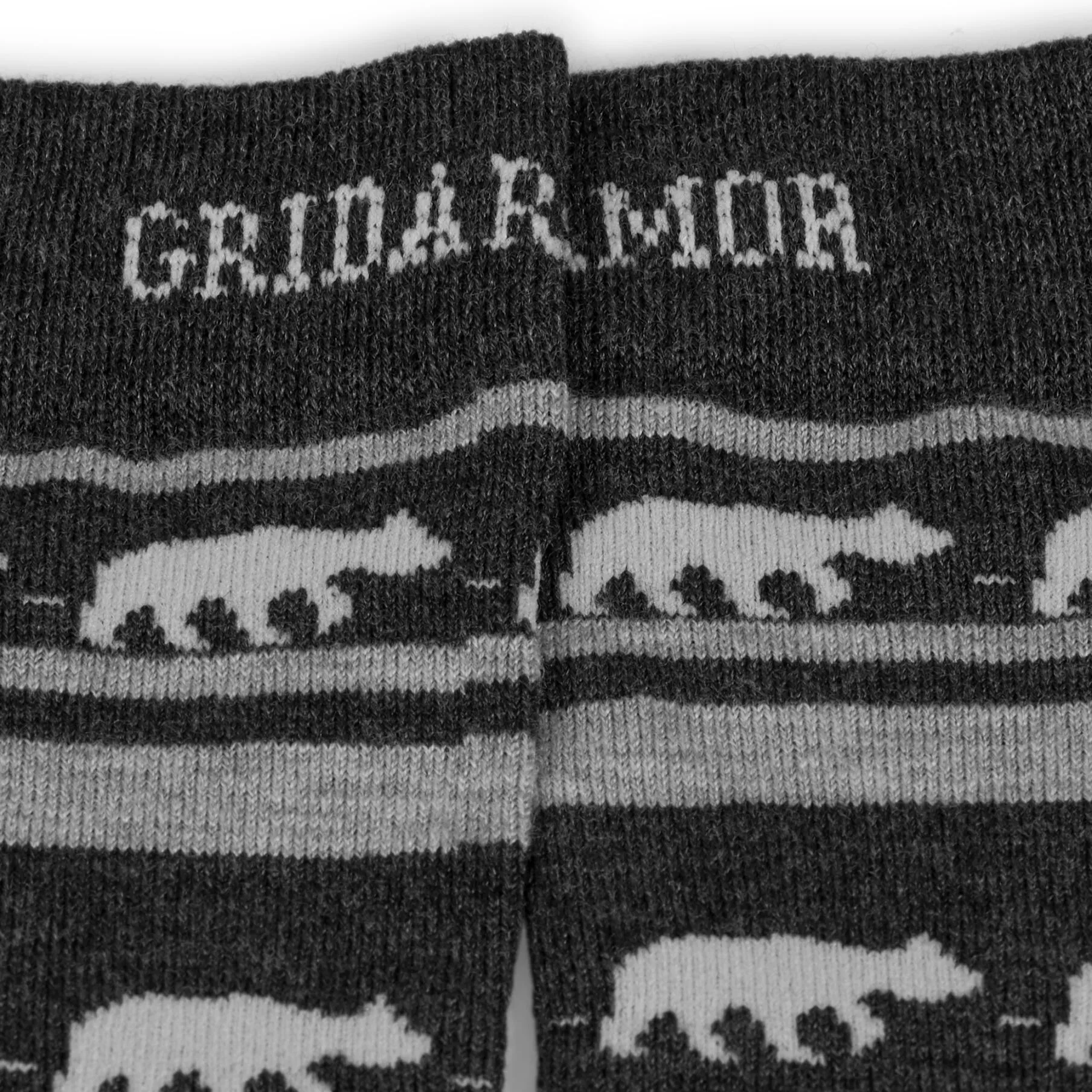Gridarmor Striped Bear Merino Socks Dark Grey Melange