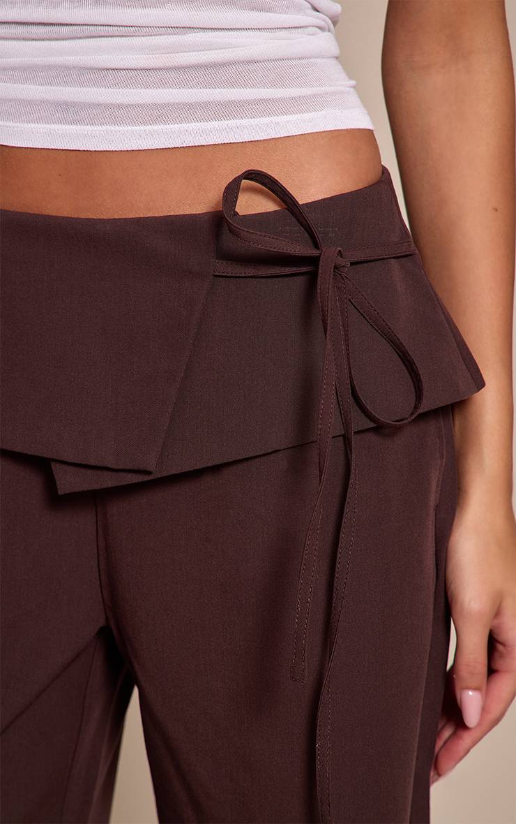 Chocolat Pantalon Large À Superposition