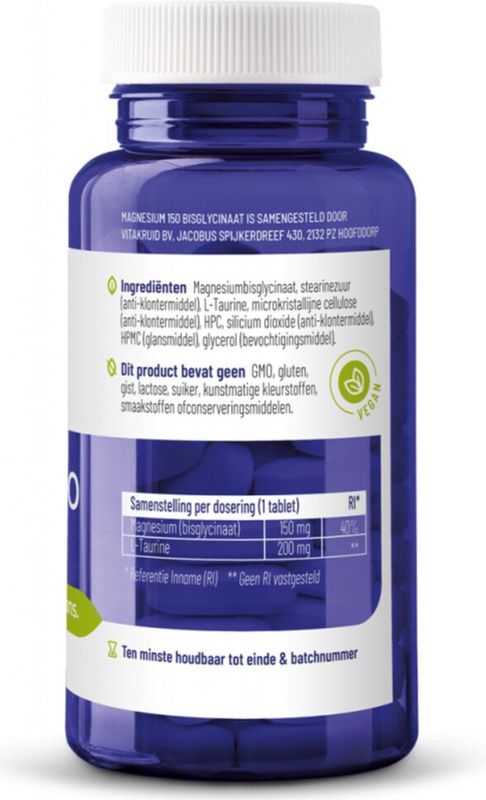Vitakruid - Magnesium 150 Bisglycinaat - 90 Tabletten