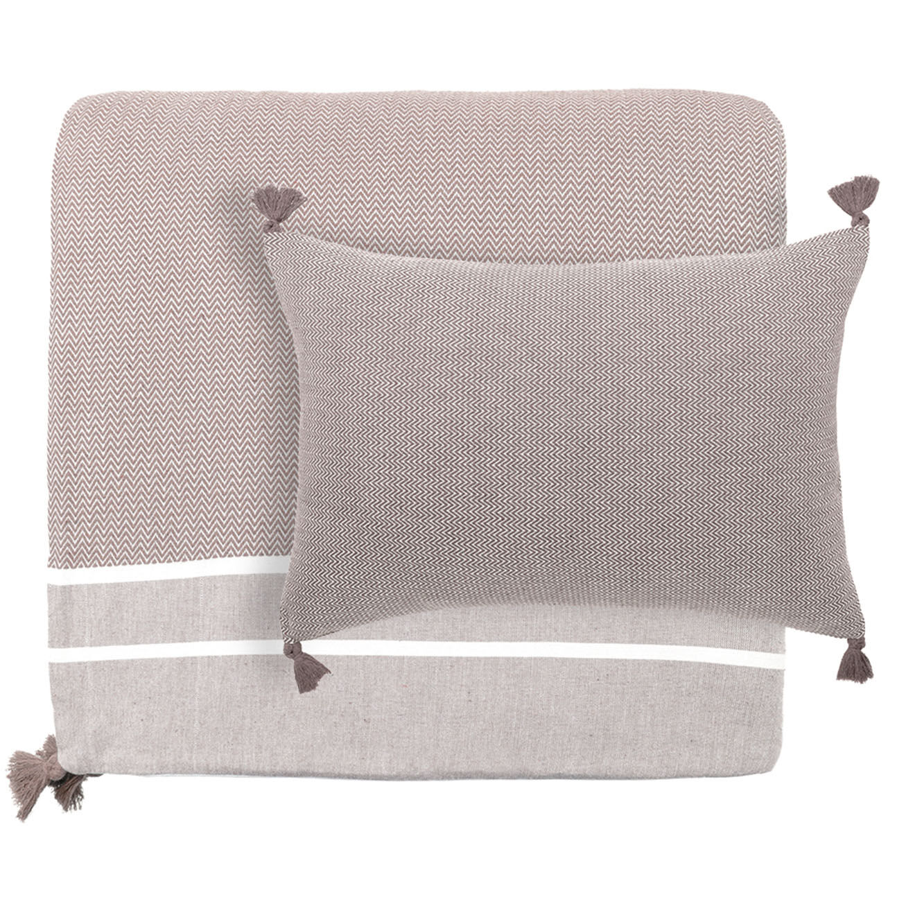 Febronie Housse de coussin Stockholm taupe clair - 60x40 cm