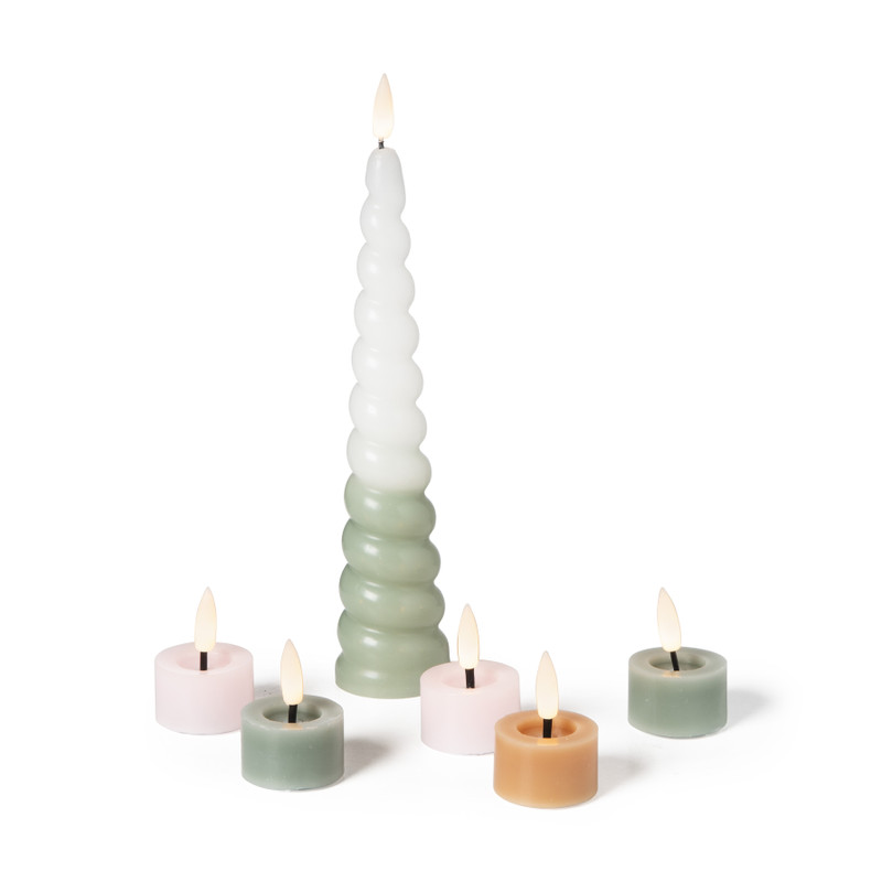 LED waxinelichten - taupe - set van 3