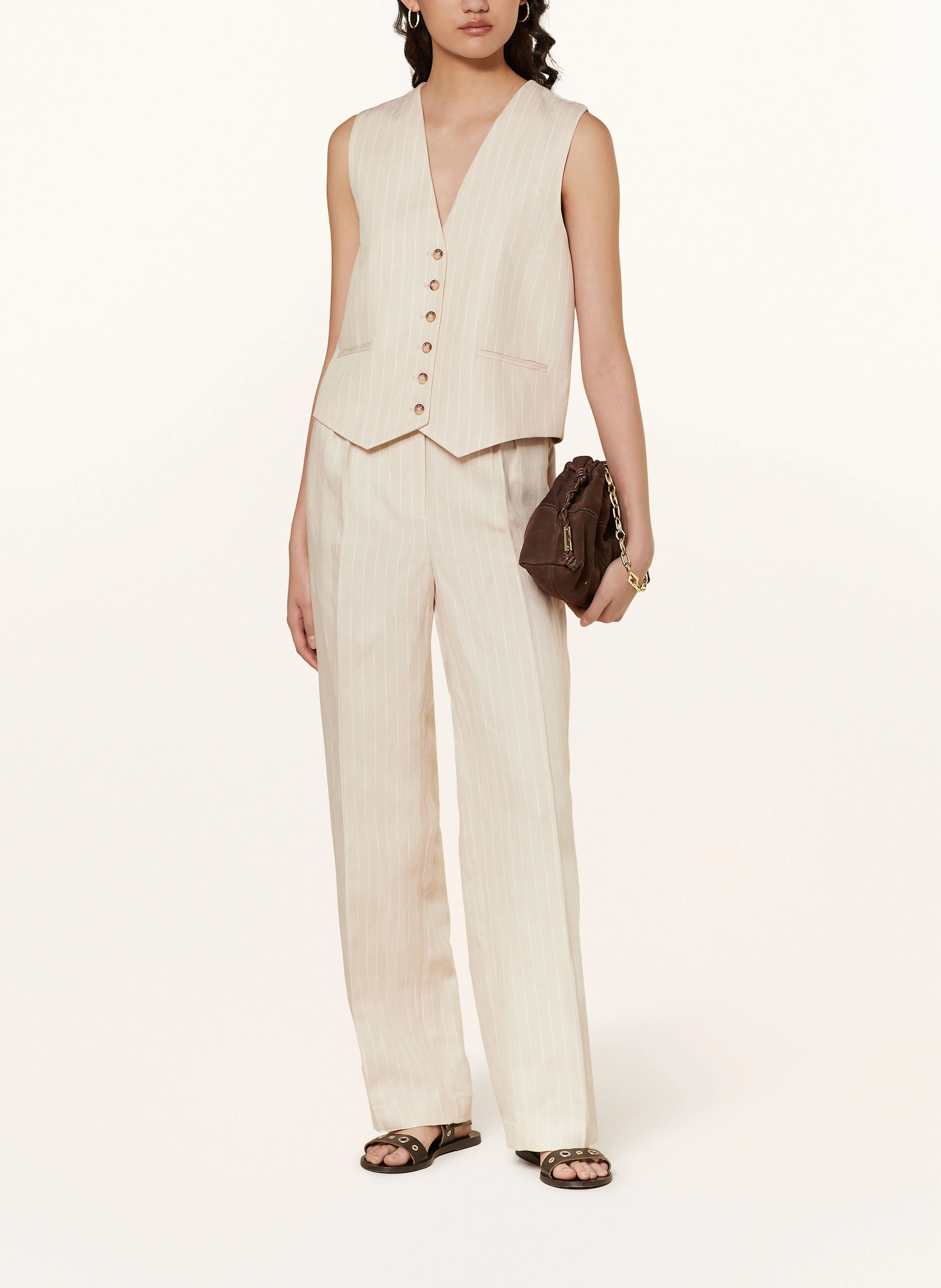 ba&sh Marlenehose PEANUT mit Leinen