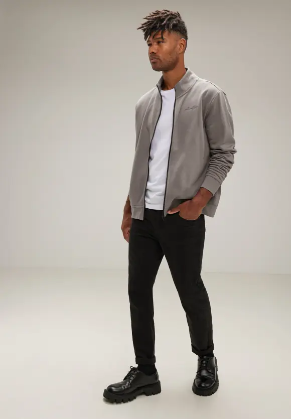 Sweatjacke mit Zipper - dark dull sand