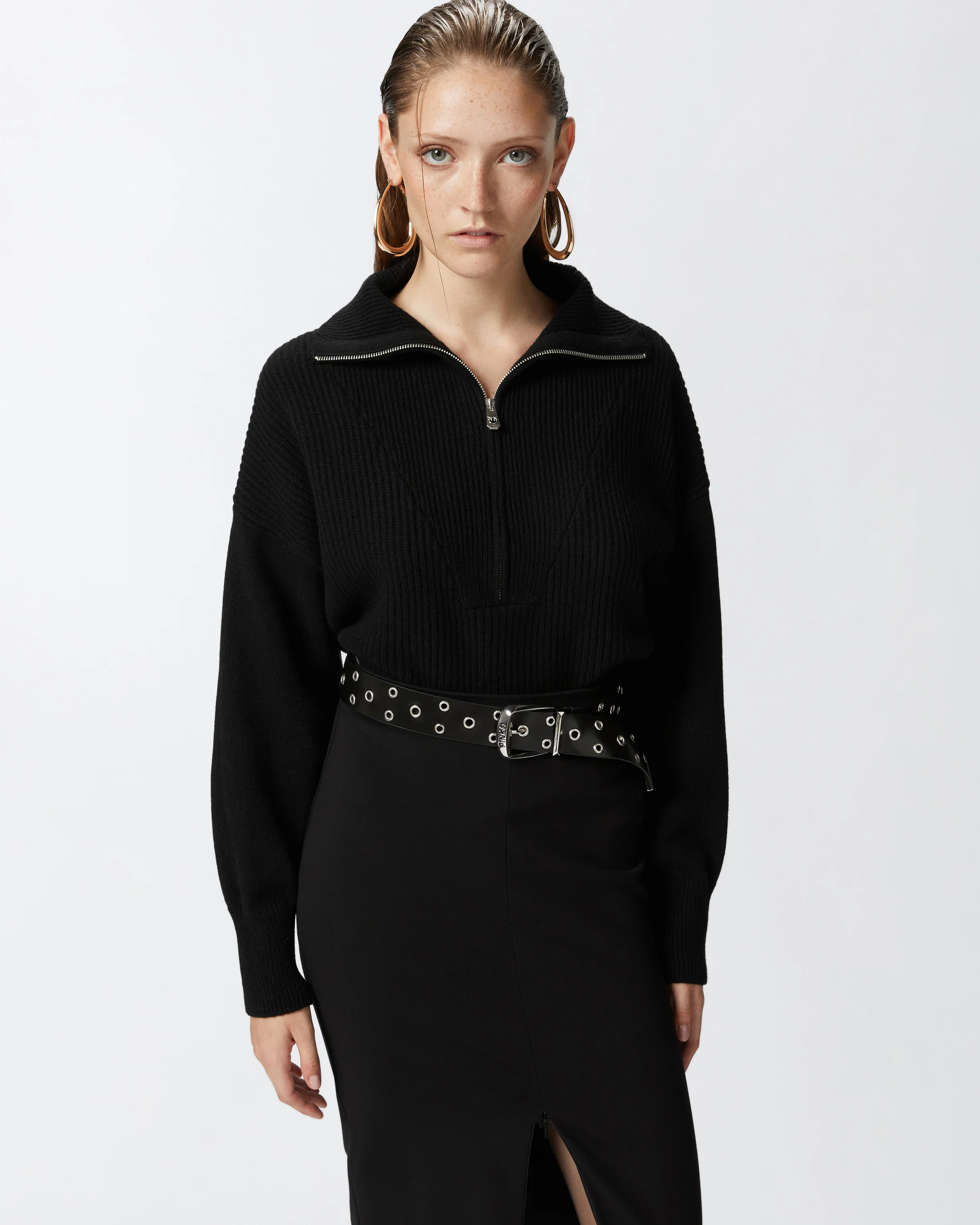 Pull à col zippé | Noir