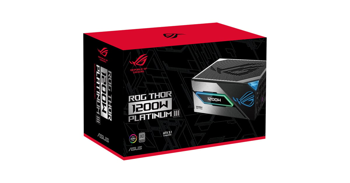 ASUSROG Thor Platinum III modulaire 1200 watt voeding   (Zwart, 1x 12V-2x6, 4x PCIe)
