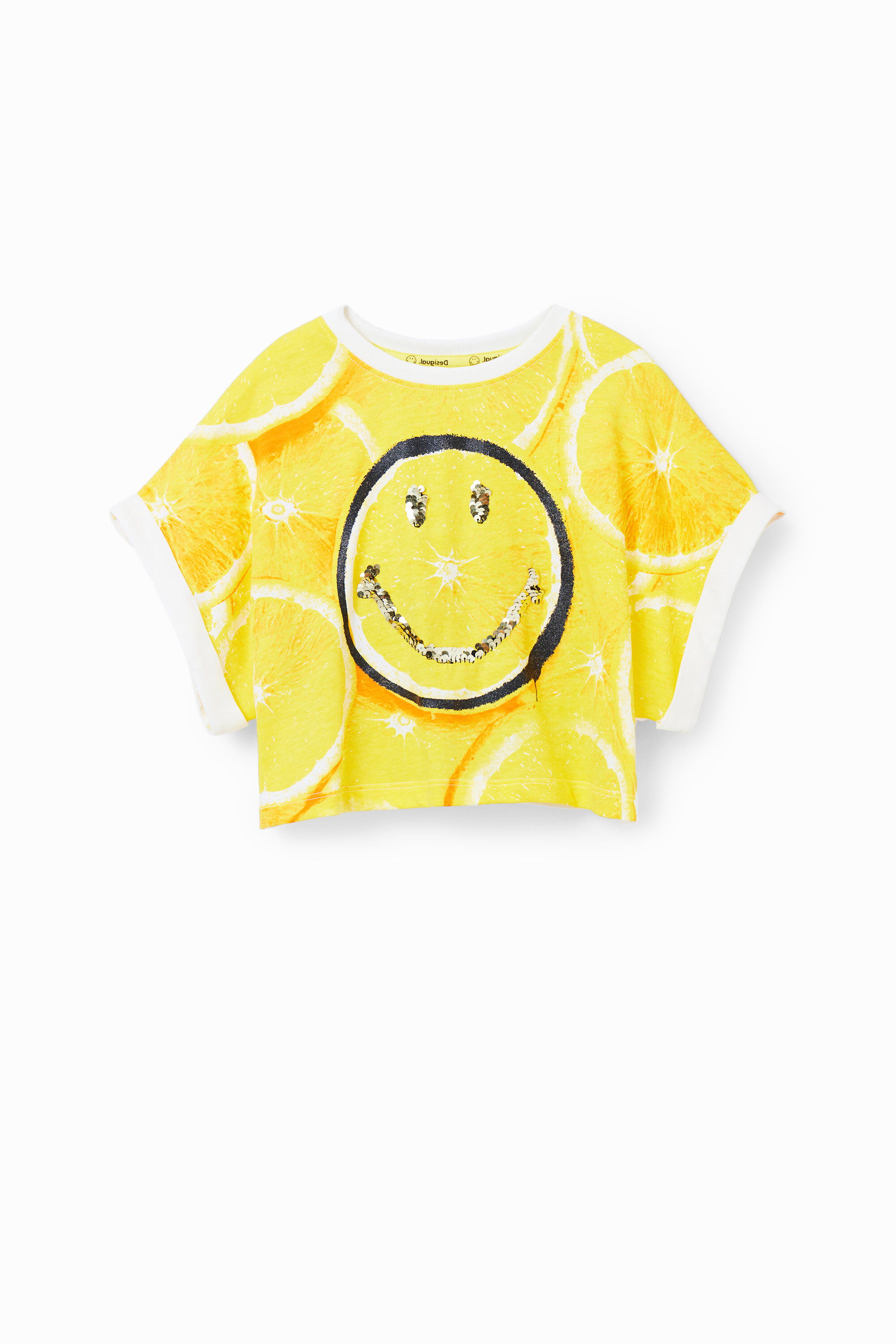 T-shirt court citron Smiley