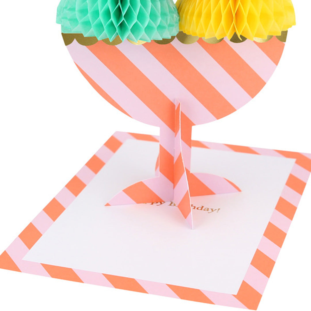Meri meri verjaardagskaart ice cream sundae