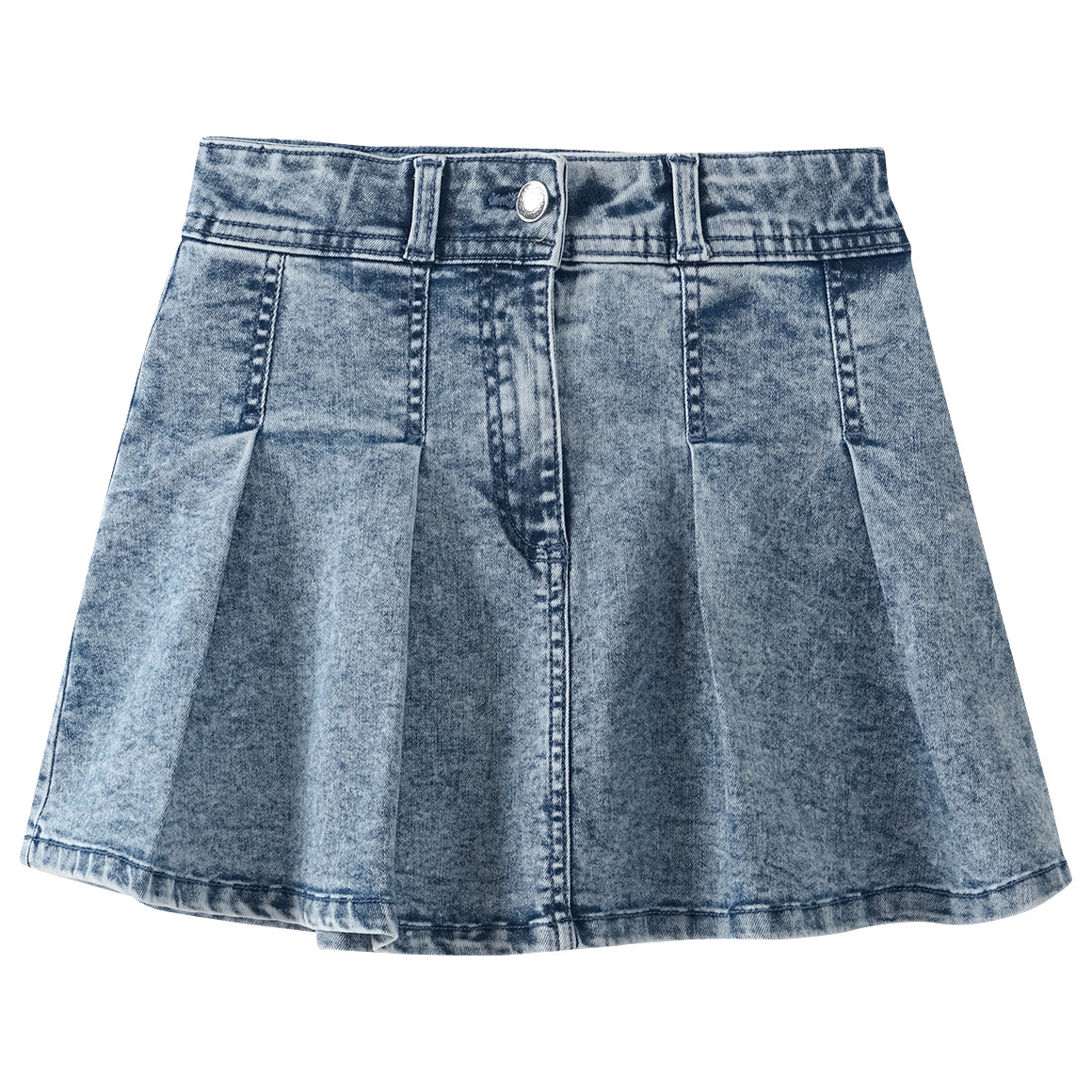 Beatwear Mädchen Jeansrock mit Falten hellblau