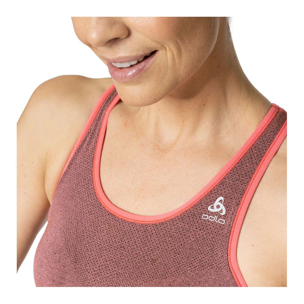 Odlo SEAMLESS MEDIUM CERAMICOOL - Brassière Femme cayenne melange