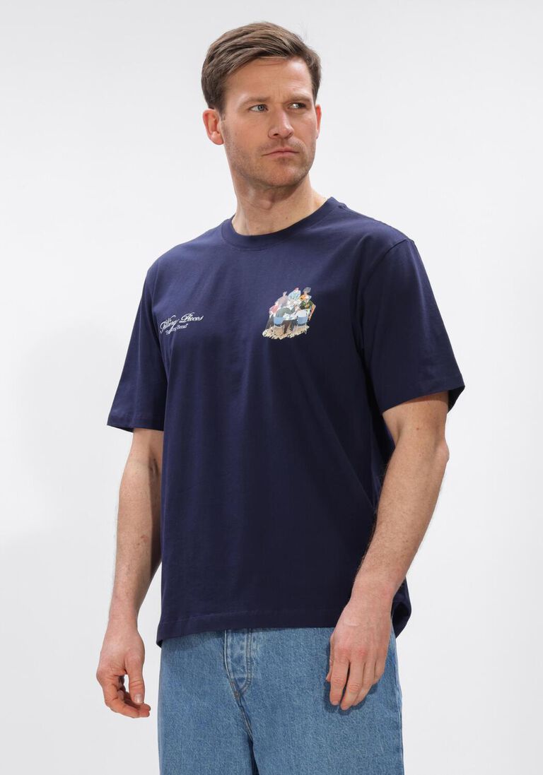 donkerblauwe filling pieces t-shirt t-shirt supper
