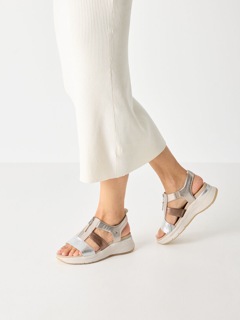 Leren Sandaal - metallic