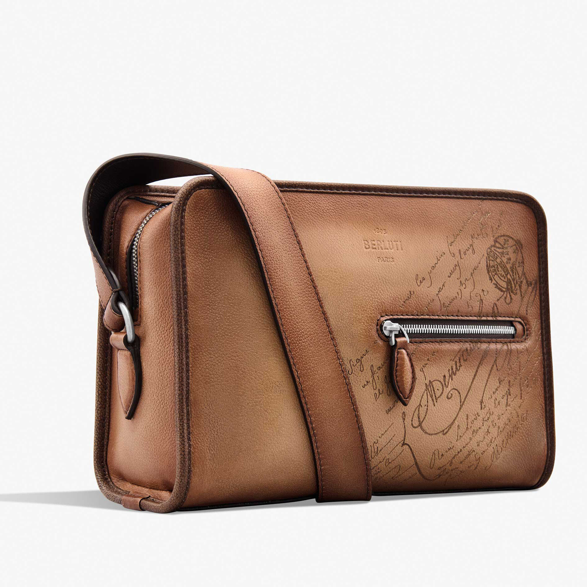 Sac Bandoulière Journalier En Cuir Scritto