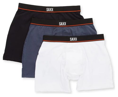 Pack de 3 Slips Saxx Non-Stop Stretch Cotton Long Noir Bleu Blanc