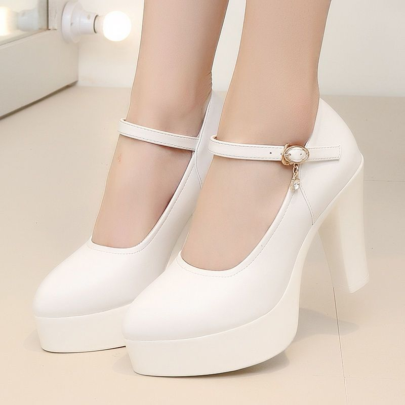 Freesia - Enkelband Platform Blokhak Pumps