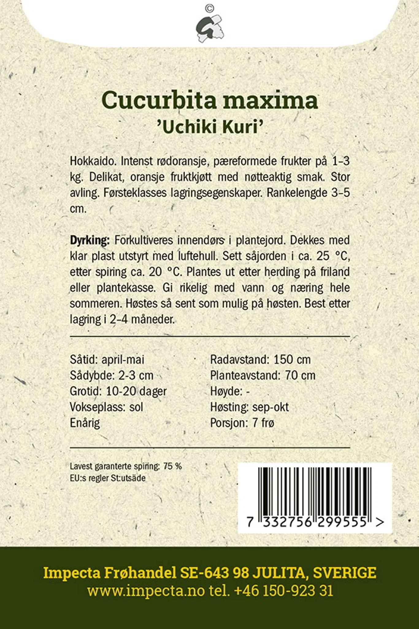 Cucurbita maxima 'Uchiki Kuri' Gresskar, Hubbard 'Uchiki Kuri'