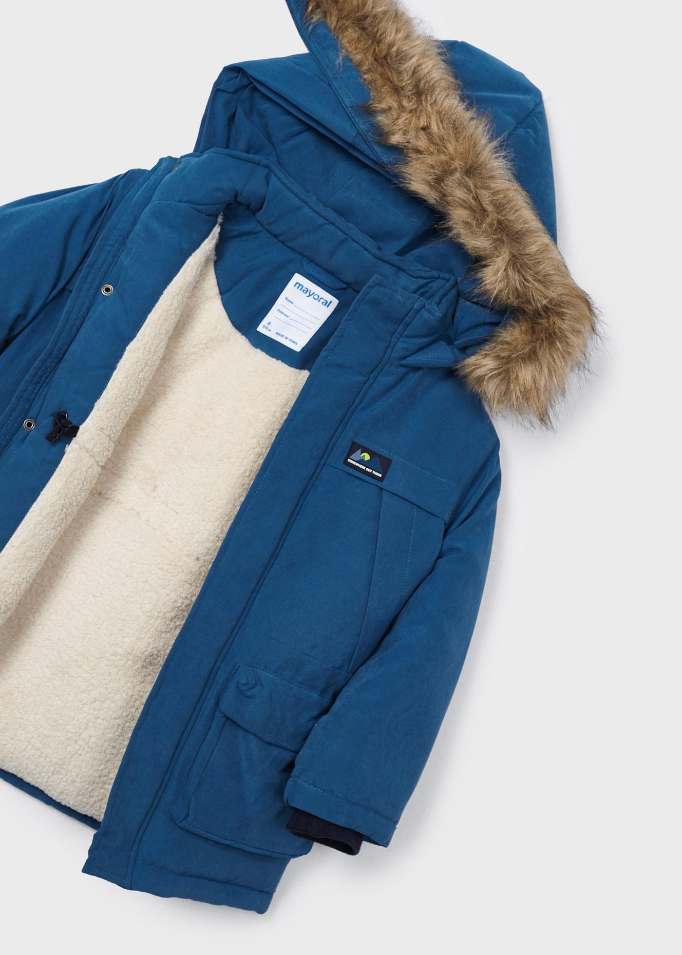 Casaco parka de pele para menino