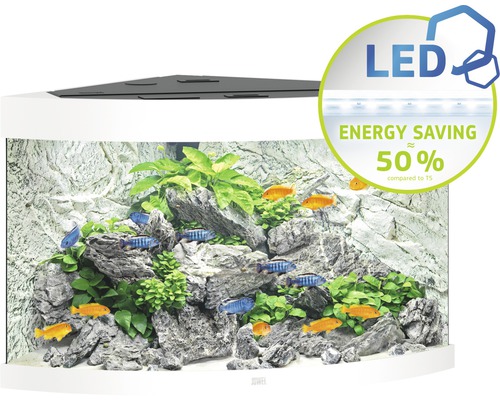 JUWEL Trigon 190 aquarium met LED-verlichting, filter, verwarming (zonder kast), wit