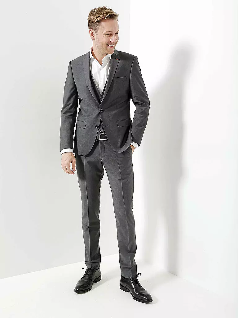 ROY ROBSON Anzugweste Slim Fit grau
