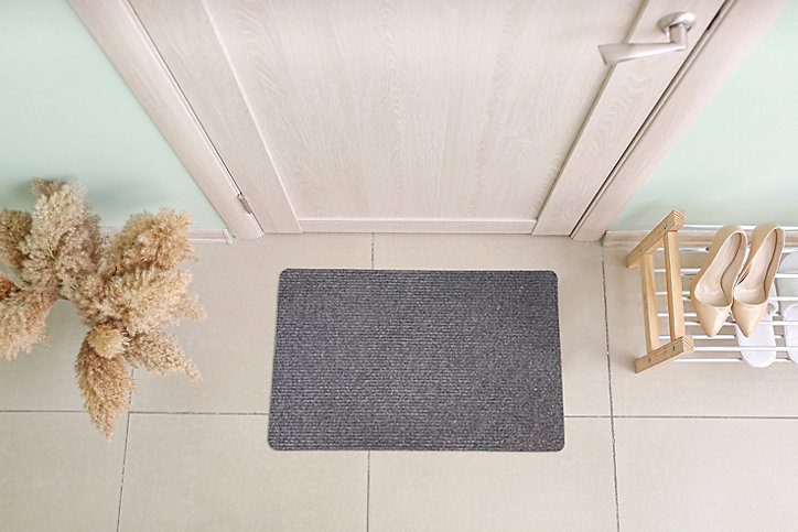 Tapis d'entrée polypropylène classique gris L.60 x l.40 x ep.1,5 cm