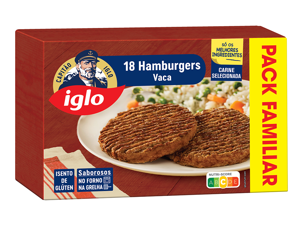 HAMBURGUERES IGLO VACA SEM GLÚTEN 18UN 1440G