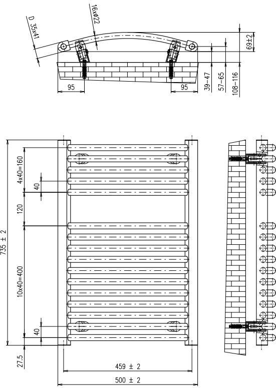 Plieger - Palermo NXT - Gebogen Radiator - Pergamon - 50x73.5cm