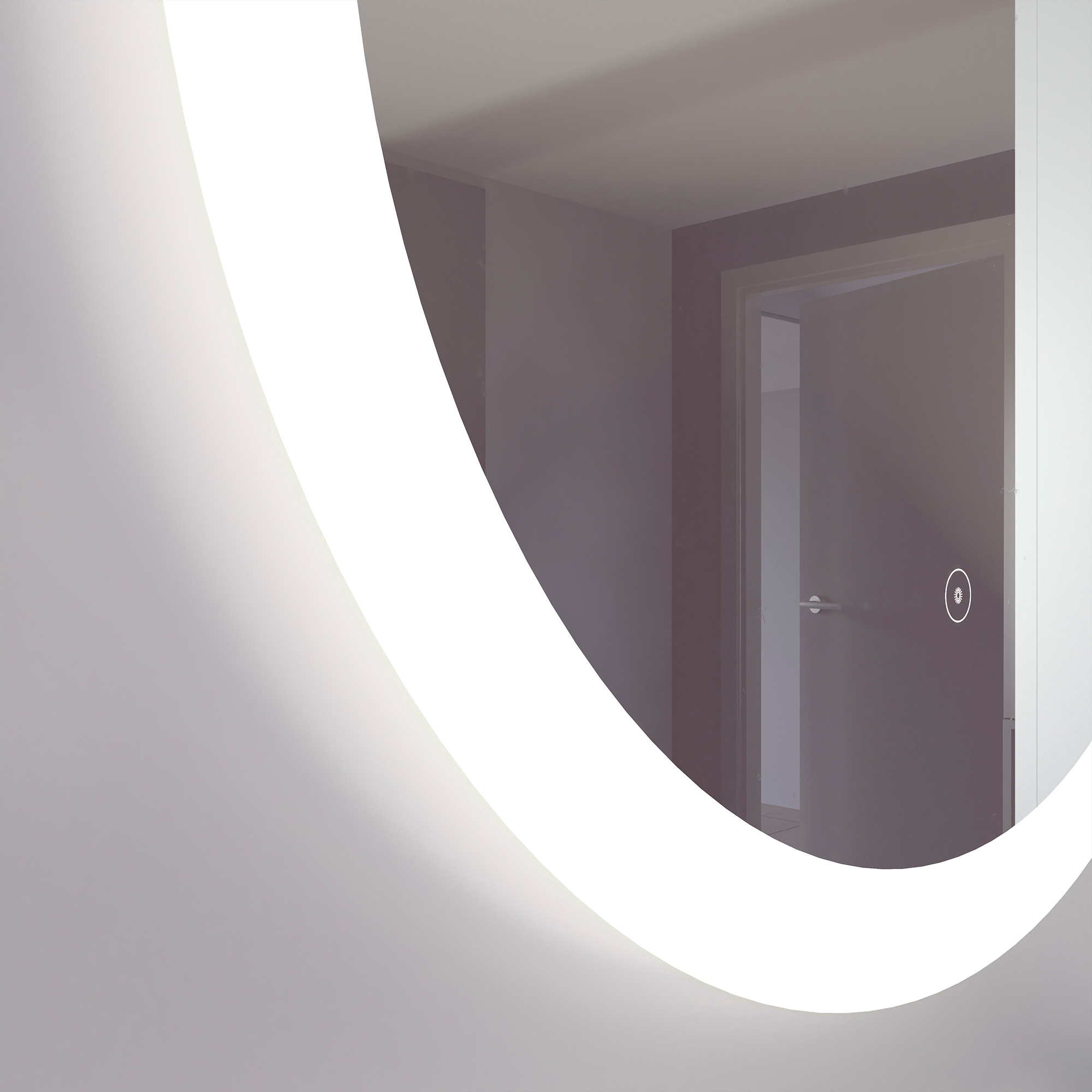 Loevschall Badspiegel »Vega Rund, Badzimmerspiegel mit LED Beleuchtung, Lichtspiegel« Touchpanel für Lichtsteuerung, Dimmbar Spiegel, Dänisches Design