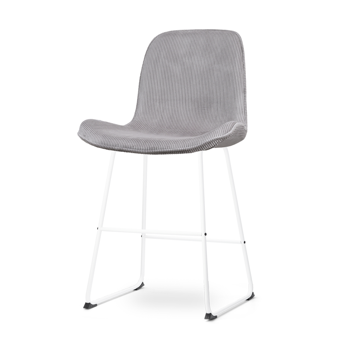 Barkruk Nino-Fé rib warm grijs - wit onderstel - 65 cm