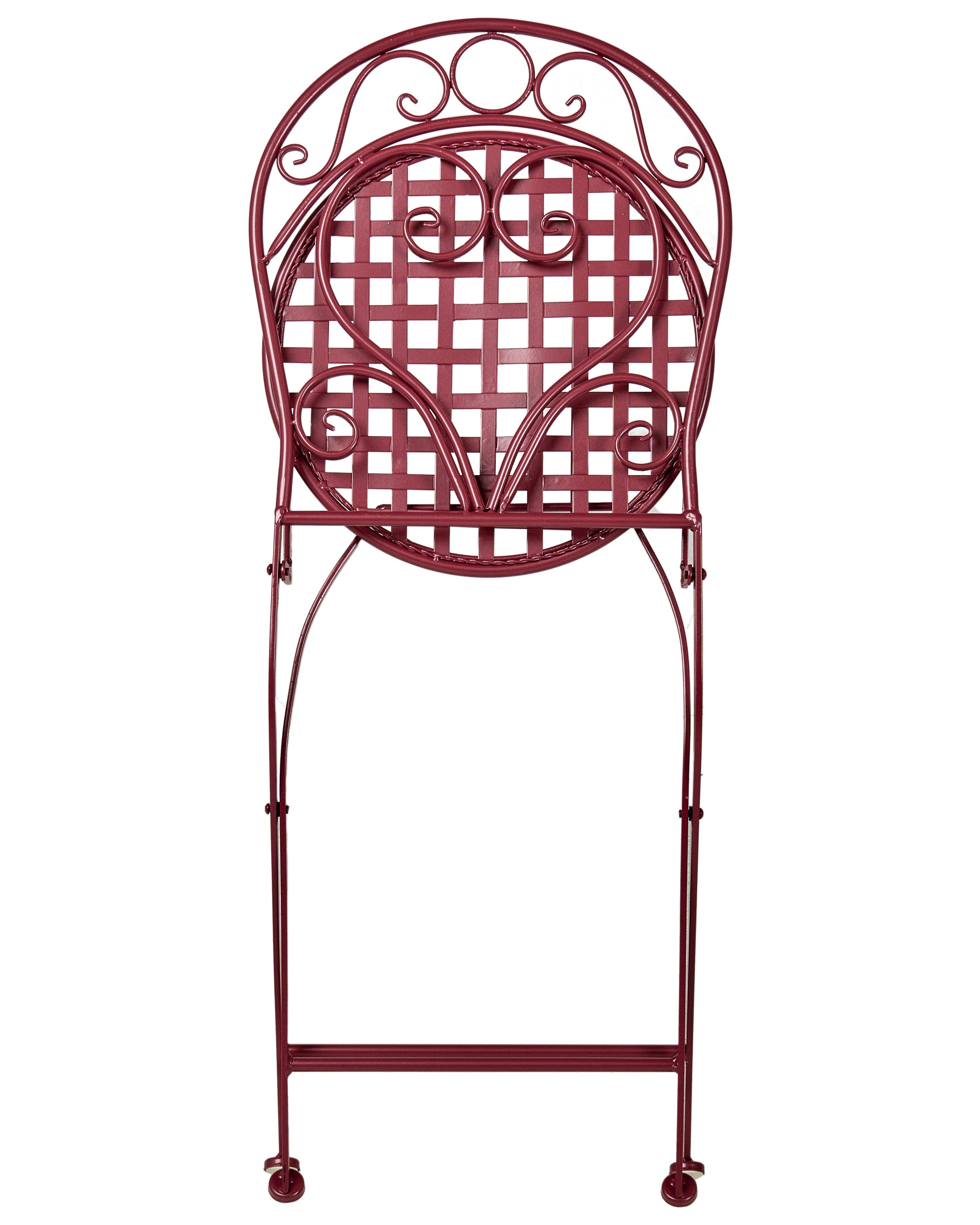 Set van 2 tuinstoelen ALBINIA Metaal Bordeauxrood